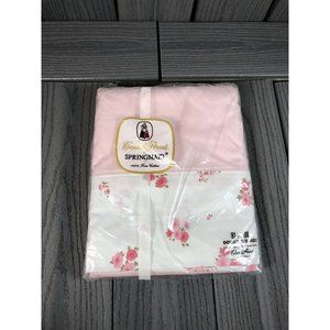 Springmaid Wondercale  Double 81x108 Sheet White Pink Daisy Print Percale NOS